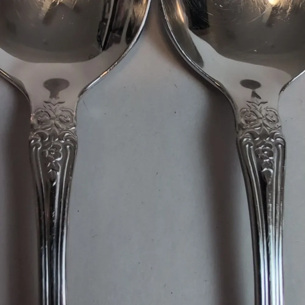 Elegant Oneida Silverplate Ornate Spoons - Set of 3 Soup Spoons & 3 Teaspoons